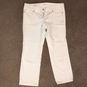 Ann Taylor LOFT Modern Crop White Pants